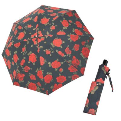 カサノヴァ 晴雨兼用折りたたみ傘(レッドローズ)