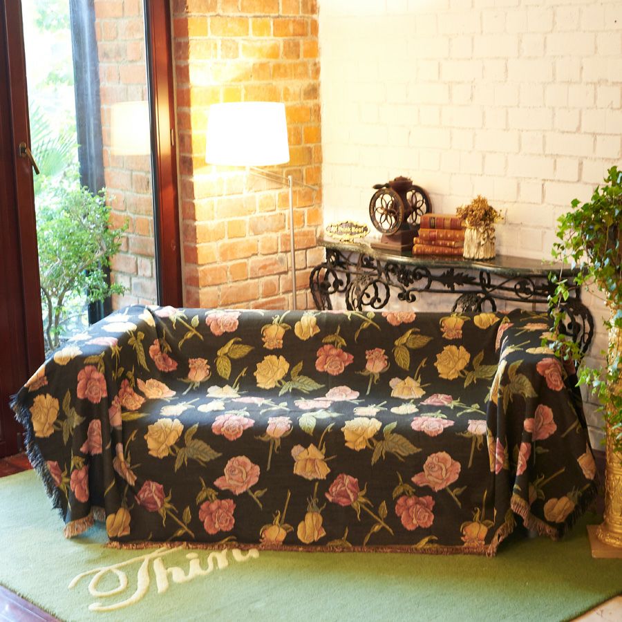 シンクビ− マルチカバー バラ柄 ブラック お値下げしました 【公式通販】