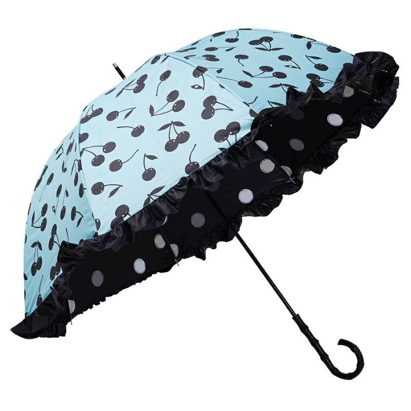 送料無料 シンクビー カサノヴァ 晴雨兼用 長傘 フリル付 スノー