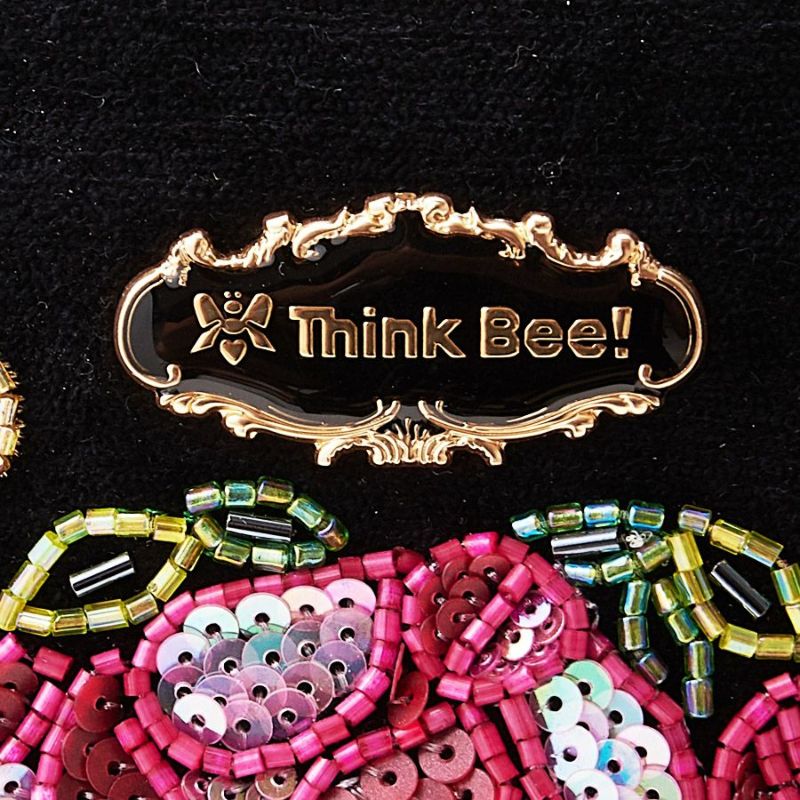 シンクビー Think Bee! 花 刺繍 ビーズ スパンコール 果物 総柄 シンクビー Think Bee! 花 刺繍 ビーズ スパンコール 果物 総柄