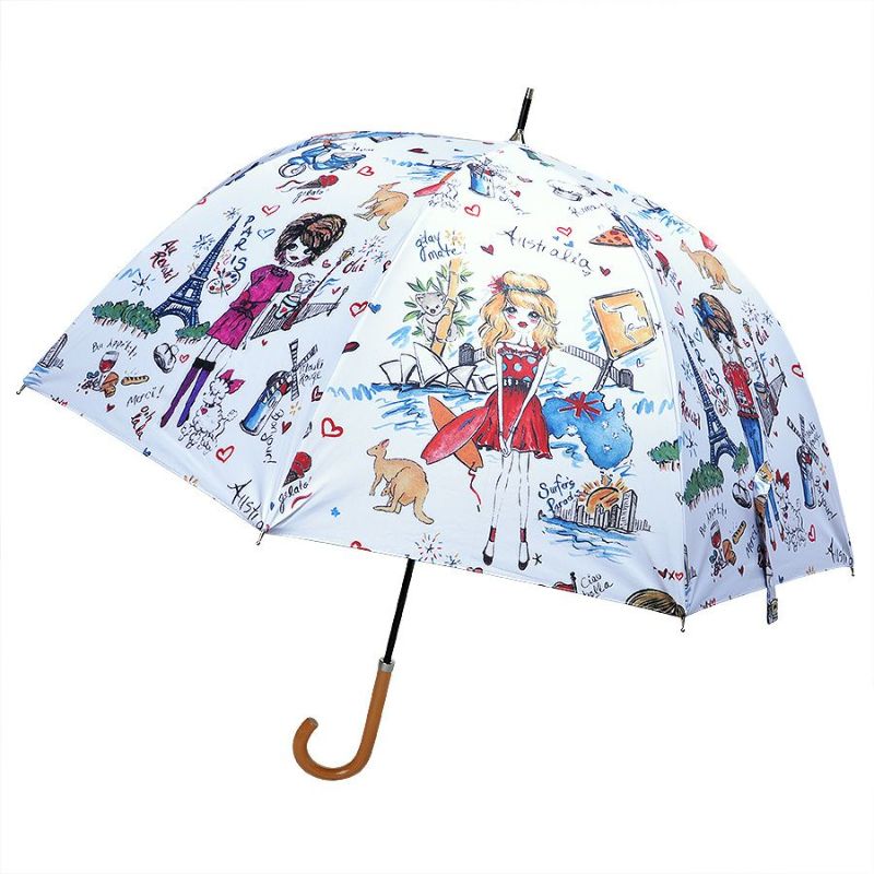 ◆タグ付き新品【Think Bee! シンクビー！】晴雨兼用傘/日傘長傘大判 華やかプリント柄晴雨兼用折りたたみ傘(シンクビー!/Think Bee