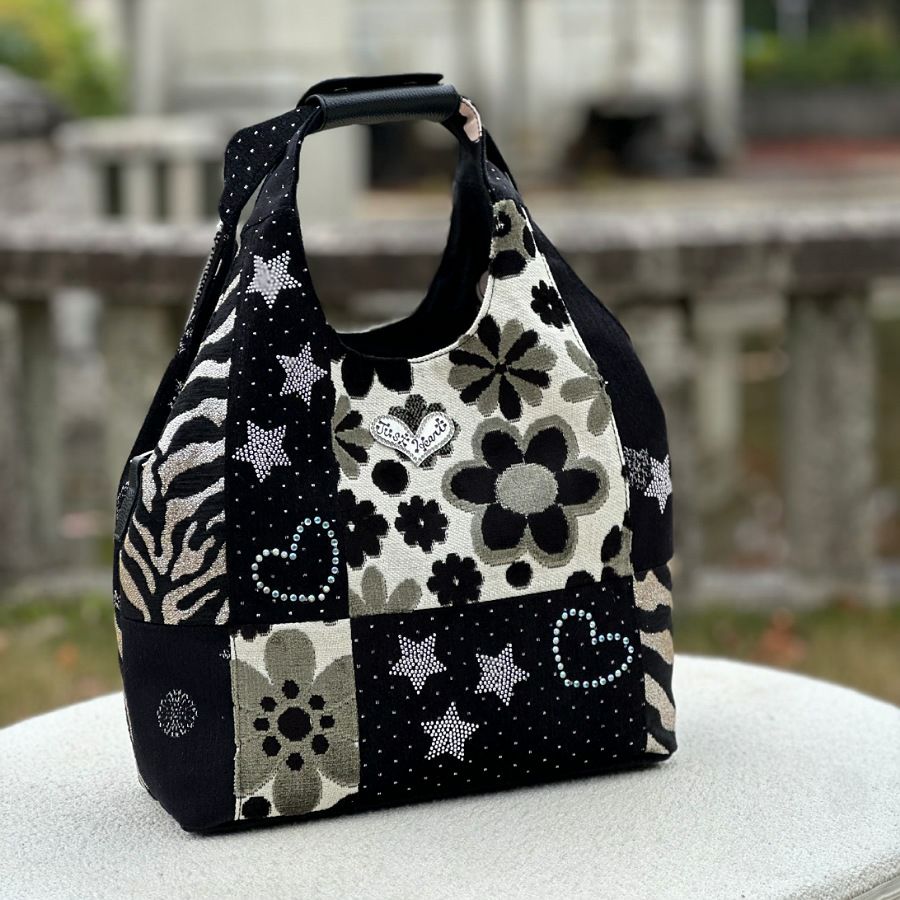 【新品】Think Bee! パッチワーク ハート ジャックビー　トートバッグ Think Bee! ジャックビー ハート パッチワーク トートバッグ ロック
